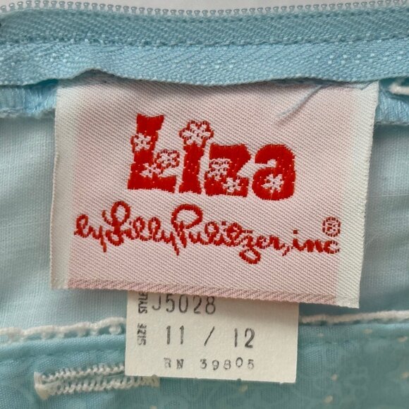 Adorable "Liza" by Lilly Pulitzer Soft Blue Floral Maxi Dress Vintage Size 11-12 - Picture 3 of 16